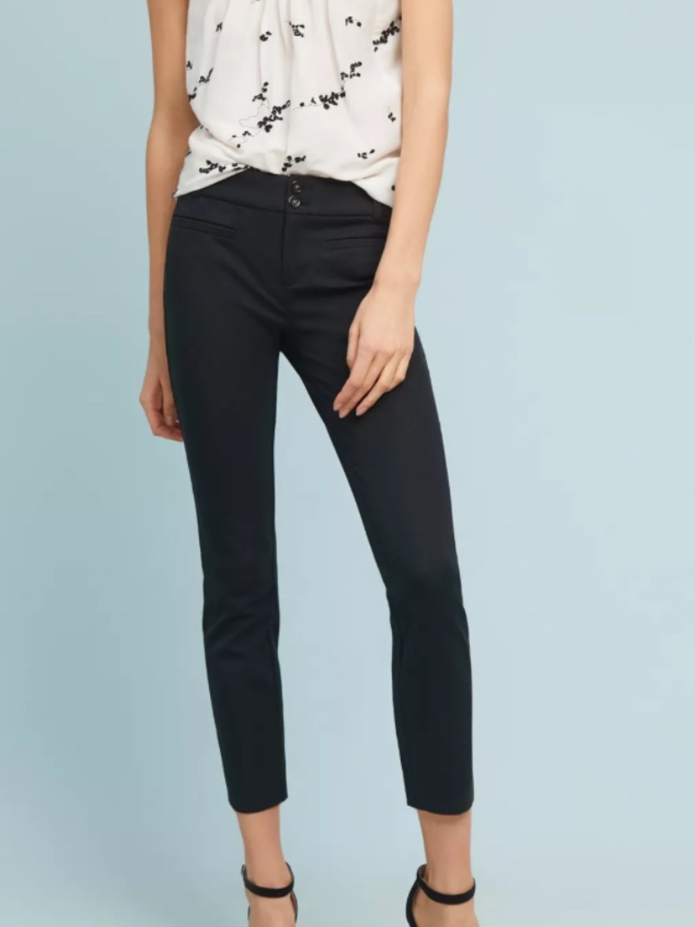 NWT The Essential Slim by Anthropologie Size 4 Slim Fit Trousers for Work Black
